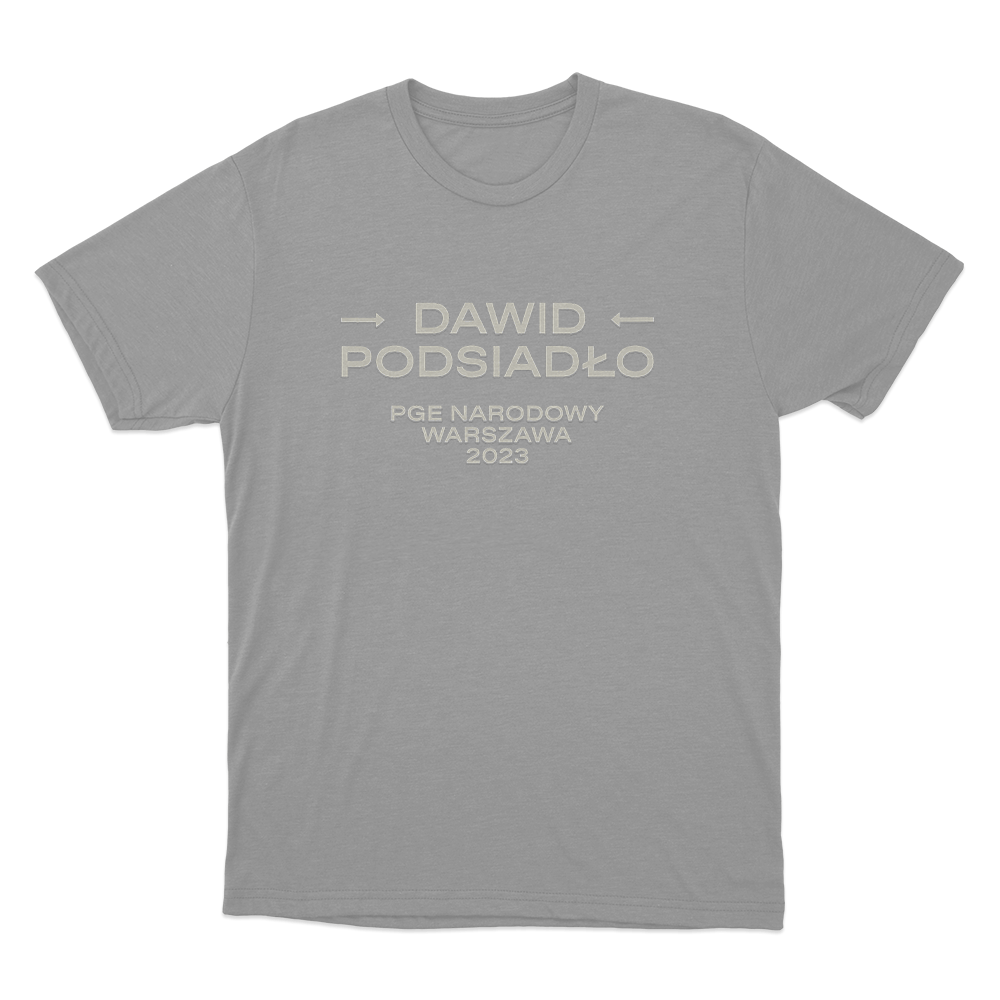 Dawid Podsiadło Warszawa 2023 Unisex T Shirt Grey Dawid Podsiadlo Warszawa 2023 Unisex T Shirt Grey